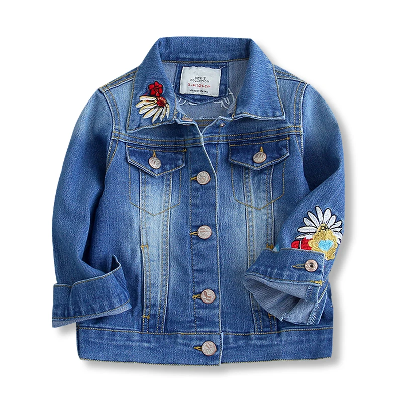 Джинсовая куртка с вышивкой для девочек 2 6 лет|kids jean jacket|girls denim jacketchildren outwear |