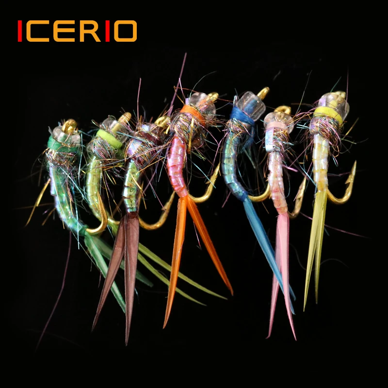 ICERIO 6 шт. Шариков голова Нимфа Stonefly мухи синяя жаберная форель нахлыстовая блесна