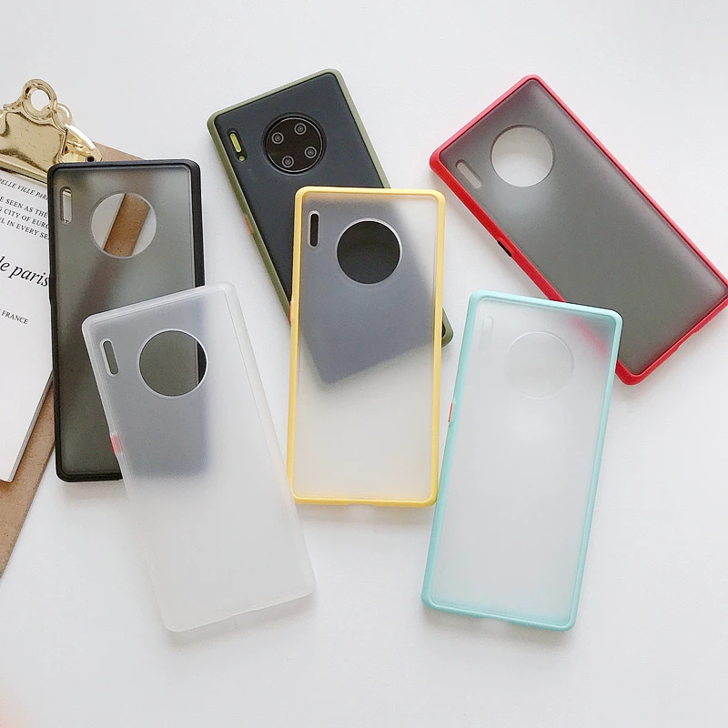 

Shockproof Silicone Bumper Case For Huawei Mate 30 Pro Case Transparent Matte Hard Candy Color Cover on for Huawei Mate 30 Capa