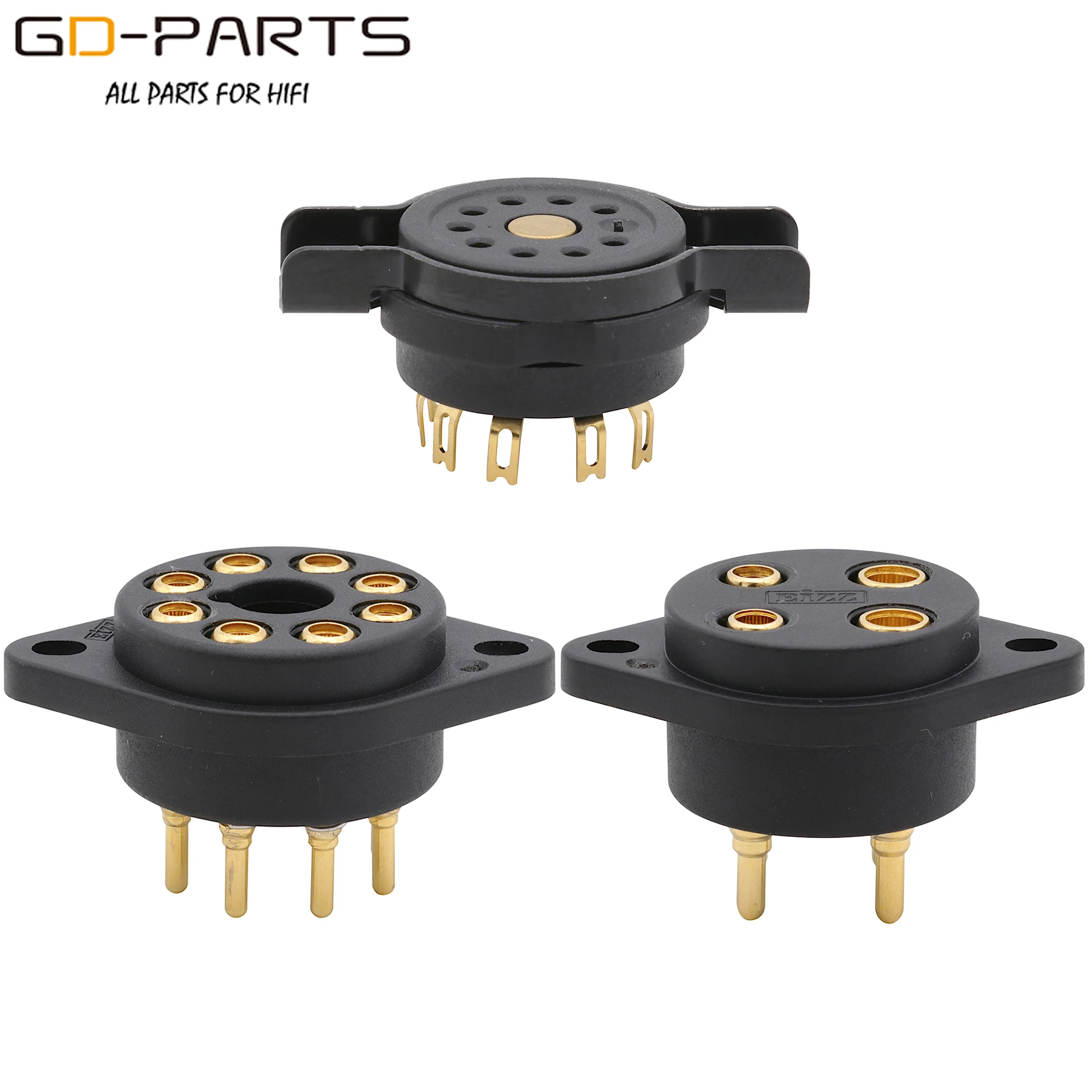 Eizz-base de Soquete do Tubo de Poliimida Alta Temperatura Resistência à Umidade 2a3 300b Kt88 Kt66 274b 12ax7 Ecc82 6dj8 4pin 8pin 9pin