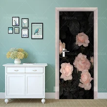 Самоклеющийся домашний цветок розы для декорирования постер 3D дверь спальни стикер Защита окружающей среды печать водонепроницаемый ПВХ бумага искусство