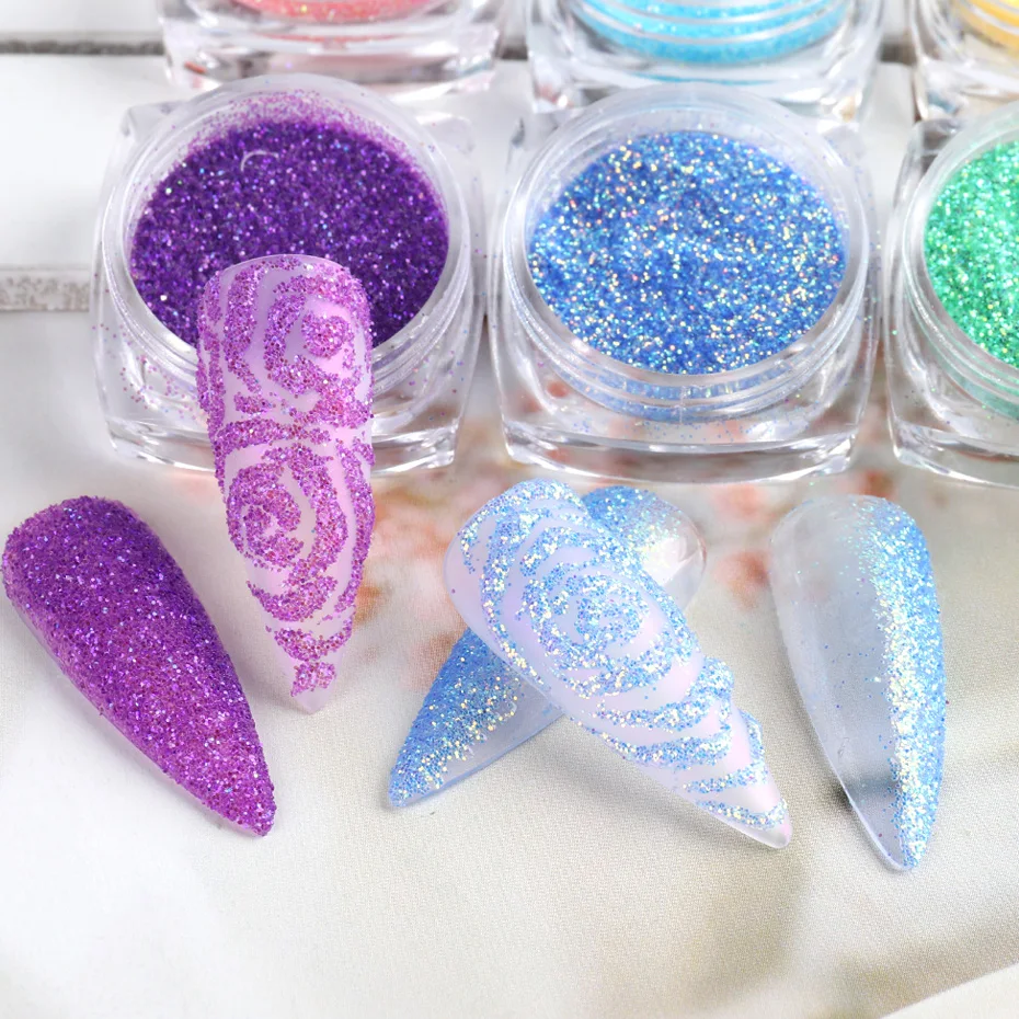 Nail Sugar Powder Macaron Candy Color Dipping Dust For Nail Designs Sweater Nails Pigment Glitter Manicure Decor  (5)