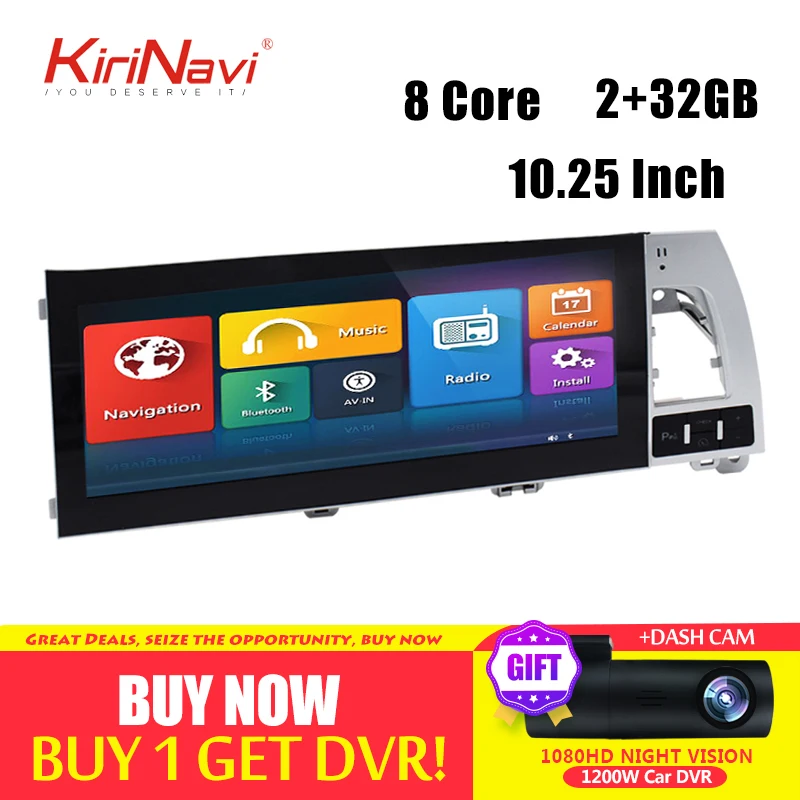 Best KiriNavi 10.25" Android 7.1 Car Radio GPS Navigation For Audi Q7 Android Dvd Player Car Multimedia Auto Radio 2007-2015 WIFI 4G 1