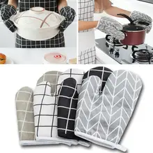 1 пара микроволновой печи Утепленные перчатки хлопок анти-обжигающие перчатки изолированные высокотемпературные кухонные прихватки для духовки