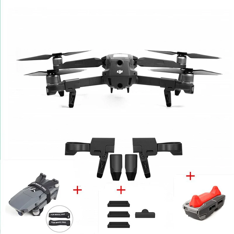 Аксессуары для защиты DJI Mavic 2, расширенное шасси, заглушки для зарядки с защитой от пыли, защита для джойстика, Крепежный ремень 2 шт