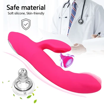 25cm Magic Wand Rabbit Vibrators For Women Clitoris Sucker Heated Big Dildo Anal Plug Female Masturbator Erotic Sex Toys Adults 2