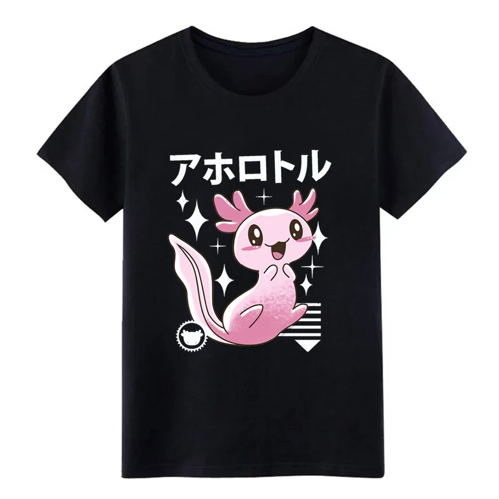 

Men's Kawaii Axolotl t shirt Customize cotton Crew Neck Pattern Interesting Humor Spring Autumn Natural shirt