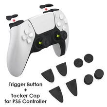 8 in 1 Thumb Stick Grip Key Caps Joystick Cover L2 R2 Trigger Extender for Sony Playstation 5 PS5 Electronic Machine Accessories