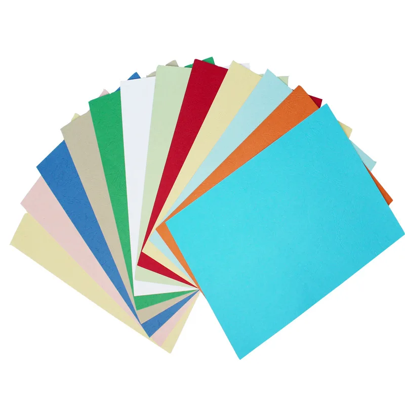 5 sheets of coloured leather A4 size 230g coloured cardboard/cover paper for printing or writing decoration