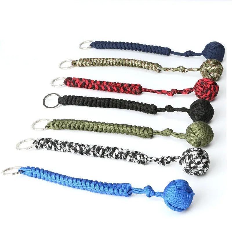 24cm7coreOutdoorEquipmentParachuteCordRopeKeychainKeyChain