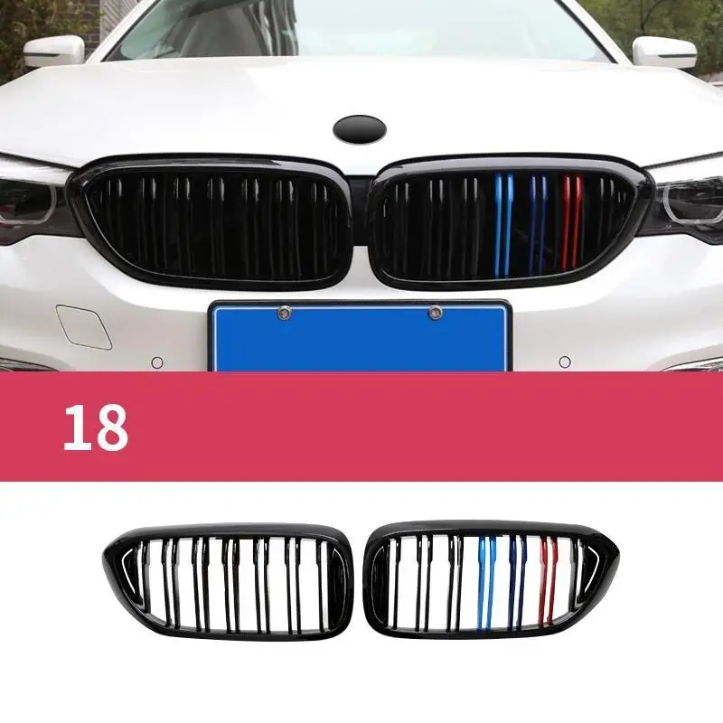 Декоративные защитные аксессуары для стайлинга, модернизированные автомобильные молдинги, Аксессуары для автомобилей, гоночные грили 18 для BMW 5 серии - Цвет: MODEL B
