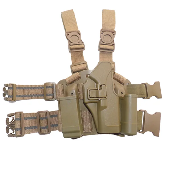 Tan Leg holster Регулируемые подсумок для пистолета на бедро для Глок 17 19 Тактические страйкбол падение ноги пояс кобура+ мешки кобура для пистолета чехол для наружного охоты - Цвет: Tan Leg holster