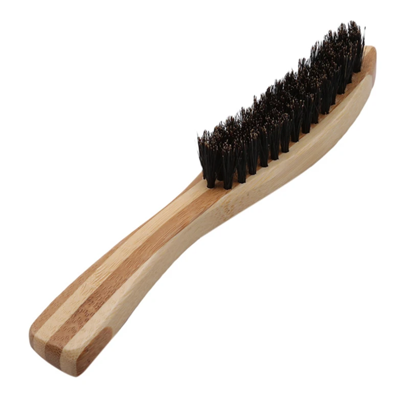 Men Mustache Brush Yellow Beauty Care Tool Hair Bristle Beard Brush Shaving Comb Face Massage Handmade 14*2.2cm
