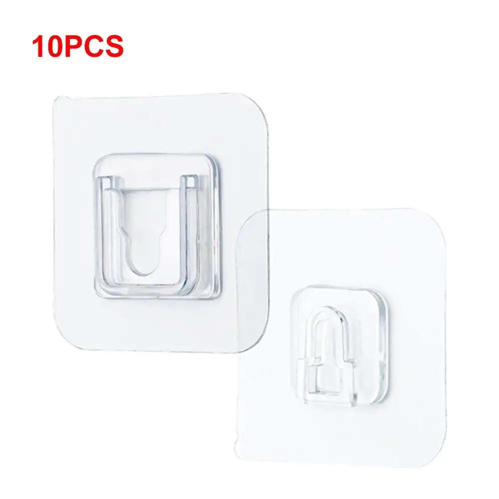 Ganchos de pared adhesivos de doble cara, colgador transparente fuerte, ventosa de ventosa, soporte de almacenamiento de pared, gancho para el hogar, 10 Uds.