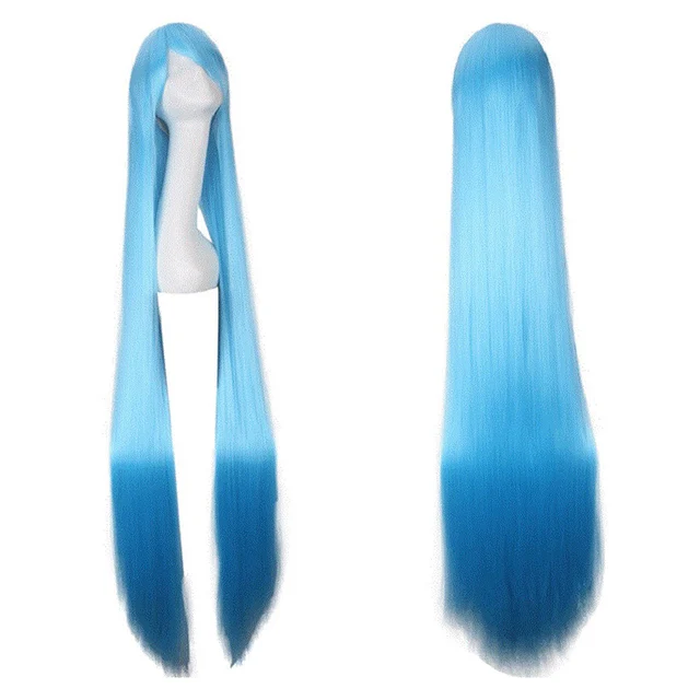 blue wigs long