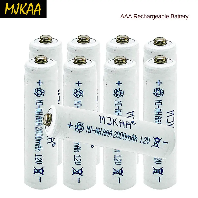 Аккумулятор MJKAA NIMH AAA 2000mAH 1 2 V 3A перезаряжаемый 1000 круг для фонарика камеры