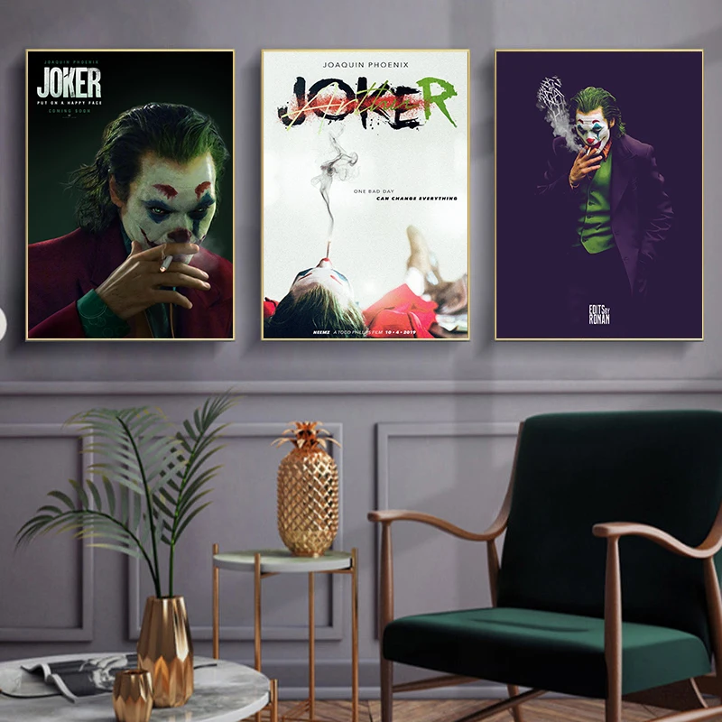 

Joker Poster Canvas Classical Movie Wall Art Prints Cinema Decor Picture On Canvas Home Living Room Decor No Frame