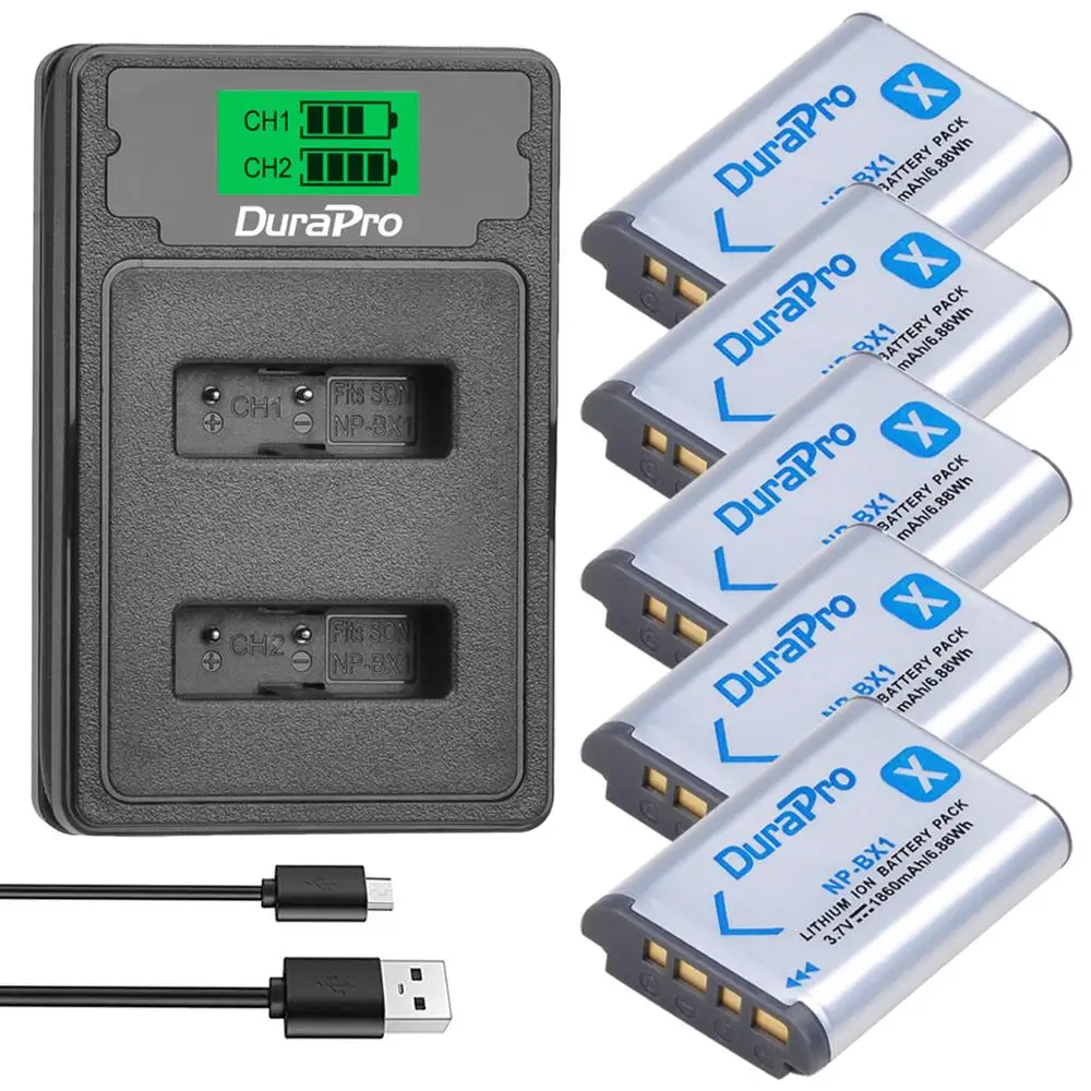 1860mAH NP-BX1 NP BX1 батарея + LCD двойное зарядное устройство со встроенным кабелем для SONY