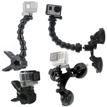 

Suction Cup Car Mount Holder with 360 Degree Mount+Jaws Flex Clamp Mount with Adjustable Gooseneck GoPro Accessories for GoPro F