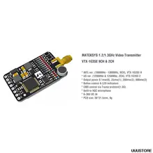 500PCS Matek System VTX-1G3SE-9 1.2G/1.3GHz 9CH INTL 0.1mW/25mW/200mW/800mW FPV Transmitter for FPV Racing RC Drone Goggles  