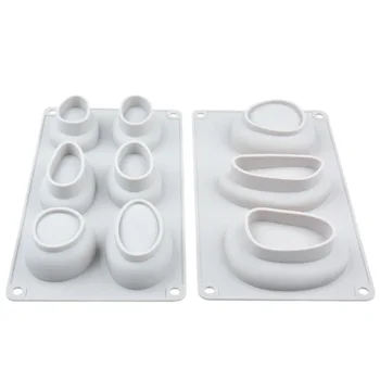 

2PCS Pebble Shape Silicone Soap Mold Food Grade Silicone Ice Square Mold Kitchen Tools