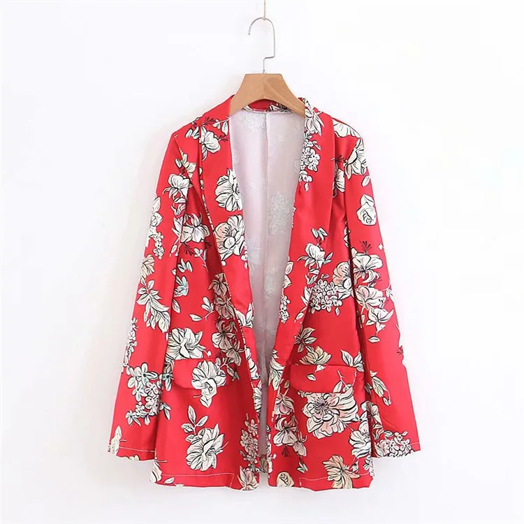 Z2018 Europe And America Summer New Style WOMEN'S Dress Versitile Fashion Floral Print Long Sleeve Suit Jacket 3068213