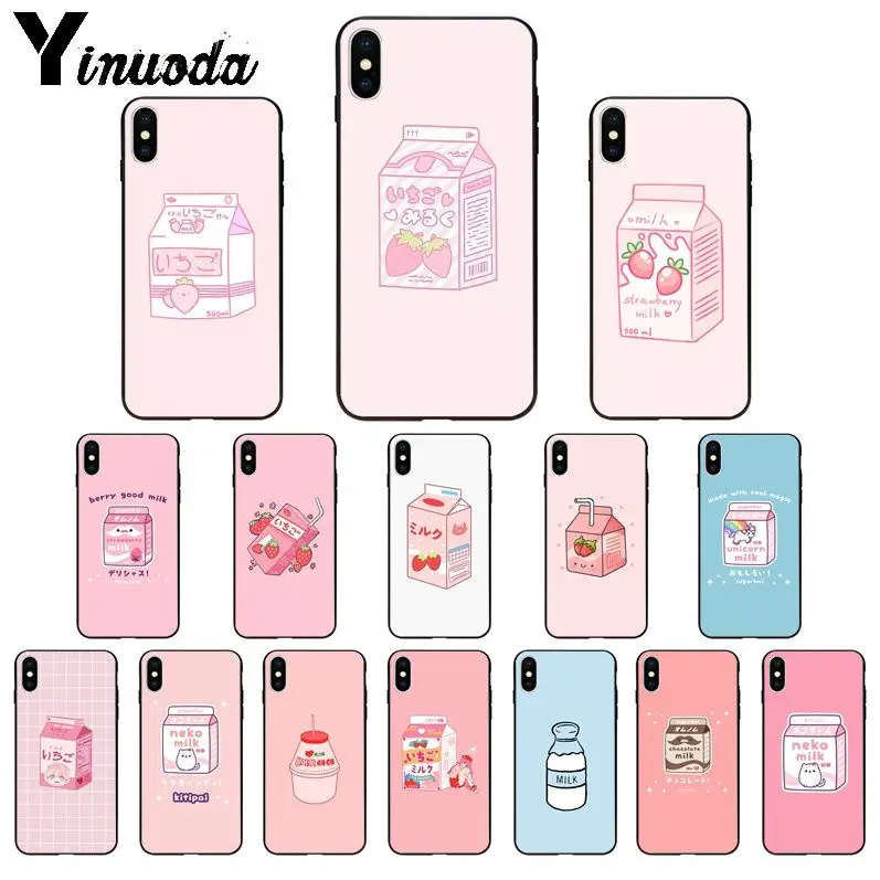 Yinuoda Kawaii милый японский клубничный молоко высокое качество чехол для телефона
