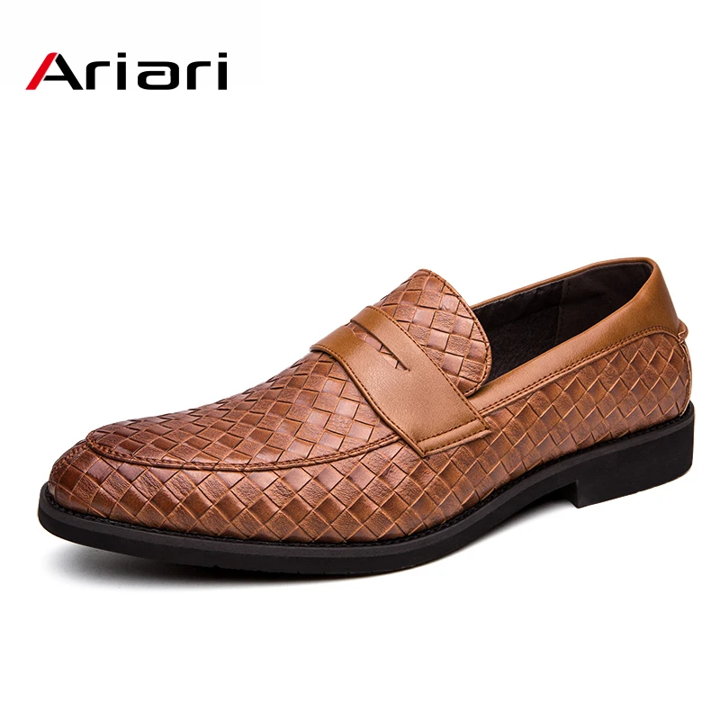 ARIARI/брендовые кожаные лоферы; Новая модная повседневная кожаная обувь; мужские деловые модельные туфли на плоской подошве; офисные мужские лоферы; большой размер 48