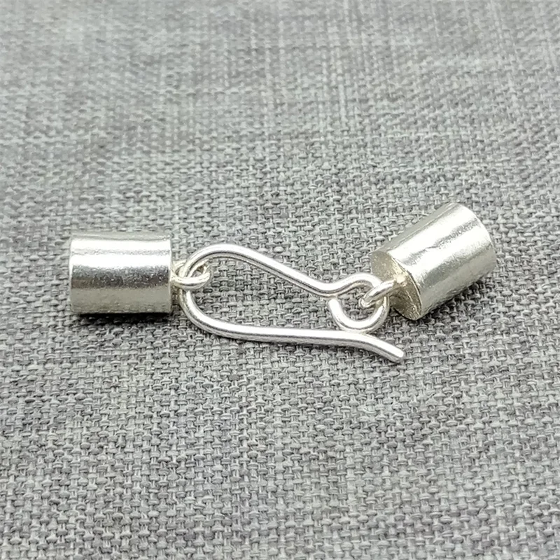 

2 Pieces 925 Sterling Silver Plain End Cap Connectors for Bracelet Cord