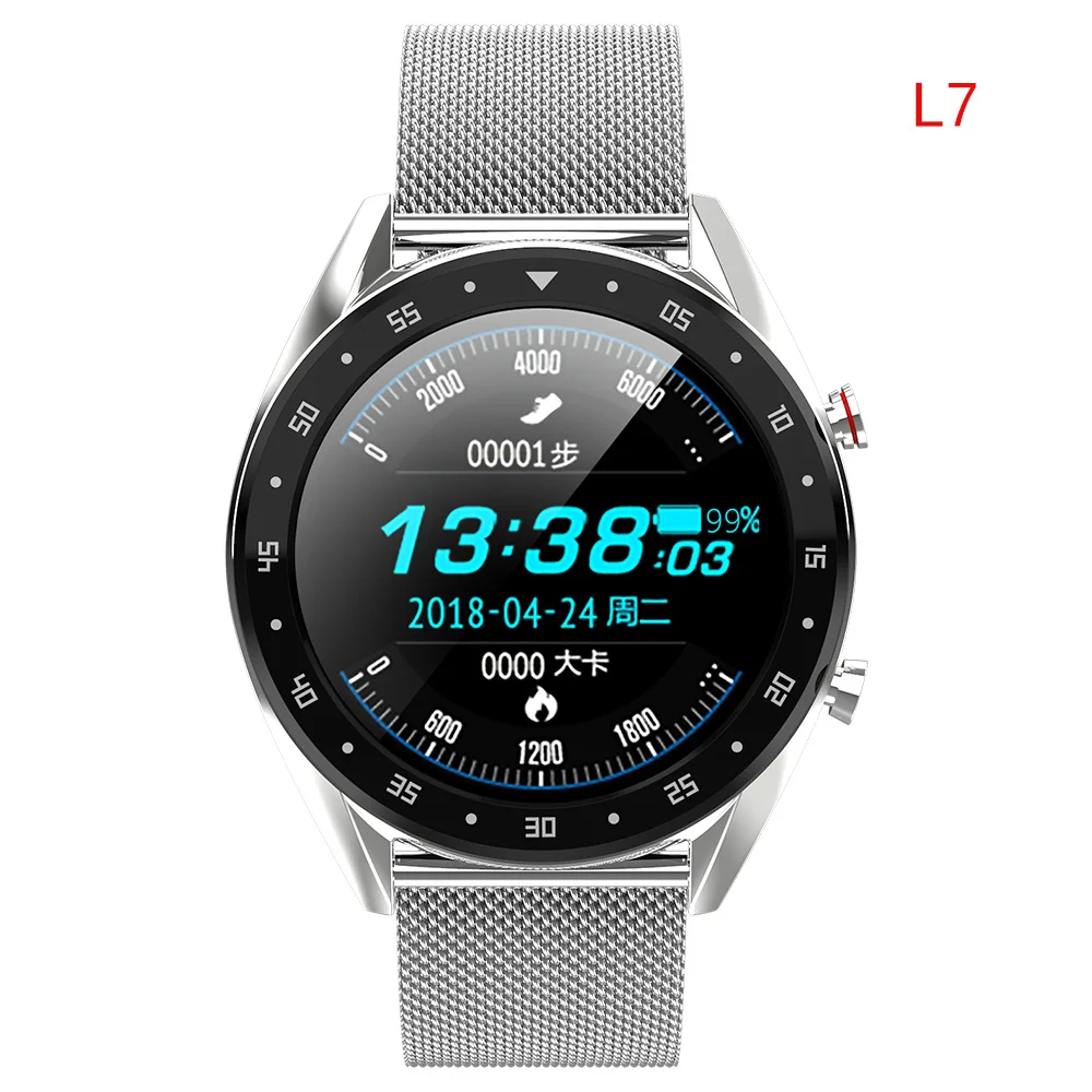 silver metal KOMTOP L7 Смарт часы Bluetooth Вызов Smartwatch Ip68 Водонепроницаемый ЭКГ монитор сердечного ритма для мужчин для Android IOS полный экран сенсорный - Цвет: silver metal