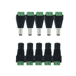 Connecteur d'alimentation cc 12V, caméra de vidéosurveillance, 5050 3528 bandes, adaptateur femelle, prise mâle 