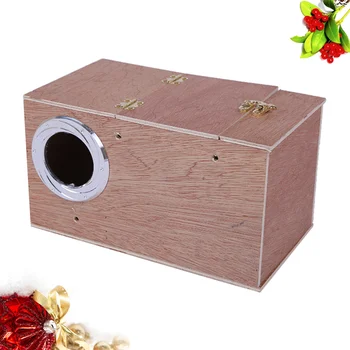 

Small Bird Hatchery Breeding Box Wooden Bird Nest Birds Incubator Living Place (20x12x12cm)