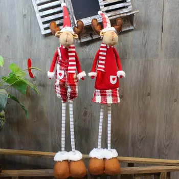 

Christmas Elk Doll Standing Table Ornament Home Decor Festival Cute Gift For Children