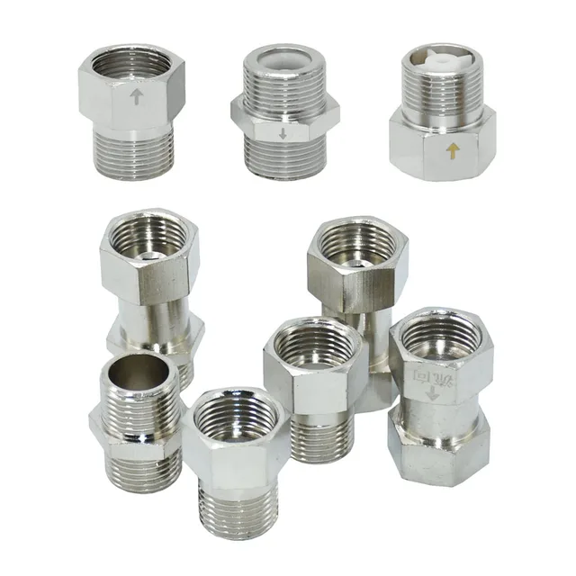 1/2 "3/4 Hüvelykes Szál-Ellenőrző Szelep Csatlakozó Sárgaréz Réz Fürdőszoba Vízmelegítő Wc-Csatlakozó Egyirányú Ízületi Adapter - Image 3