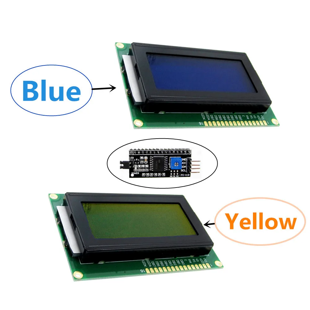 

1604 16X4 16*4 Character LCD Module Display Screen LCM Yellow / Blue With LED Backlight SPLC780 HD44780 Controller IIC / I2C