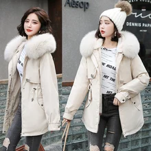 

ZQLZ Plus Size Hooded Coat Women Winter 2021 Casual Loose Black Coats Down Cotton Streetwear Long Parka Mujer Tops Jacket Female