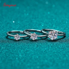 

Smyoue D Color 0.3/0.5/1 Carat Real Adjustable Moissanite Rings For Women VVS1 Girls 925 Sterling Silver Ring Wedding Jewelry