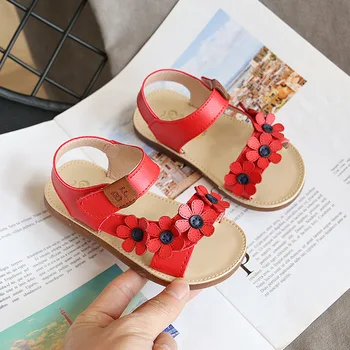

SKHEK Girls Sandals Toddler Baby Sandals Floral Sole Children Princess Sandals Shoes Beach Summer Sandals For Kids