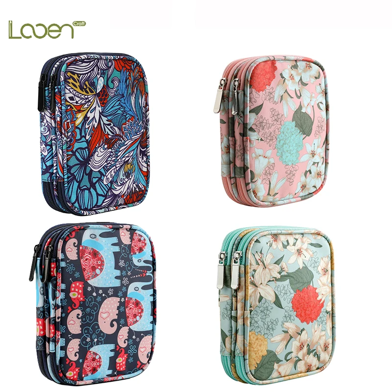 Portable Sewing Knitting Storage Bags Empty Crochet Hooks Storage Box for Knitting Needles Crochet Sewing Organizer Tools Bags