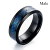 Carofeez-anillo de acero inoxidable con circón azul para hombre y mujer, sortija de boda, regalo de San Valentín ► Foto 3/6