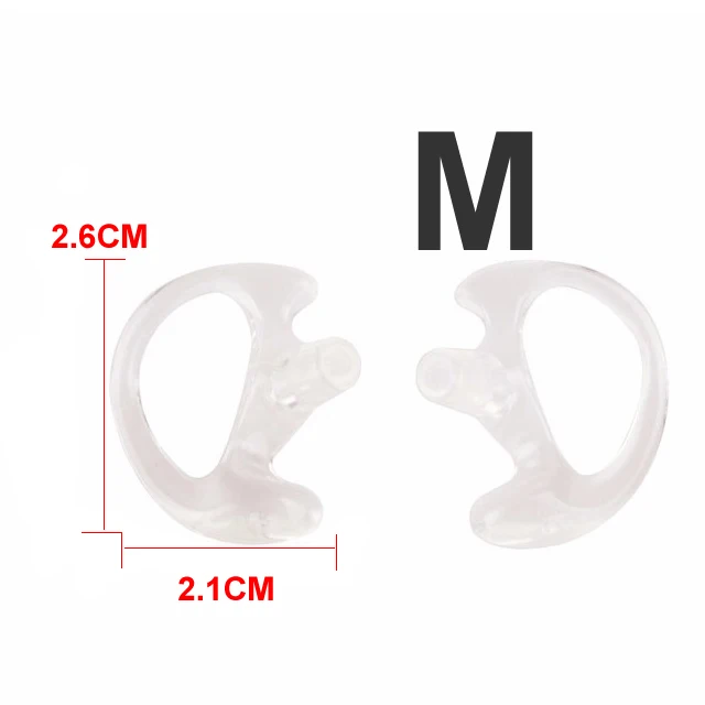 Transparent Medium 50 шт.(25 пар) силиконовые вкладыши в форме уха для Акустическая Воздушная трубка наушники, двухсторонняя радио гарнитура, наушники walkie talkie - Цвет: Transparent Medium