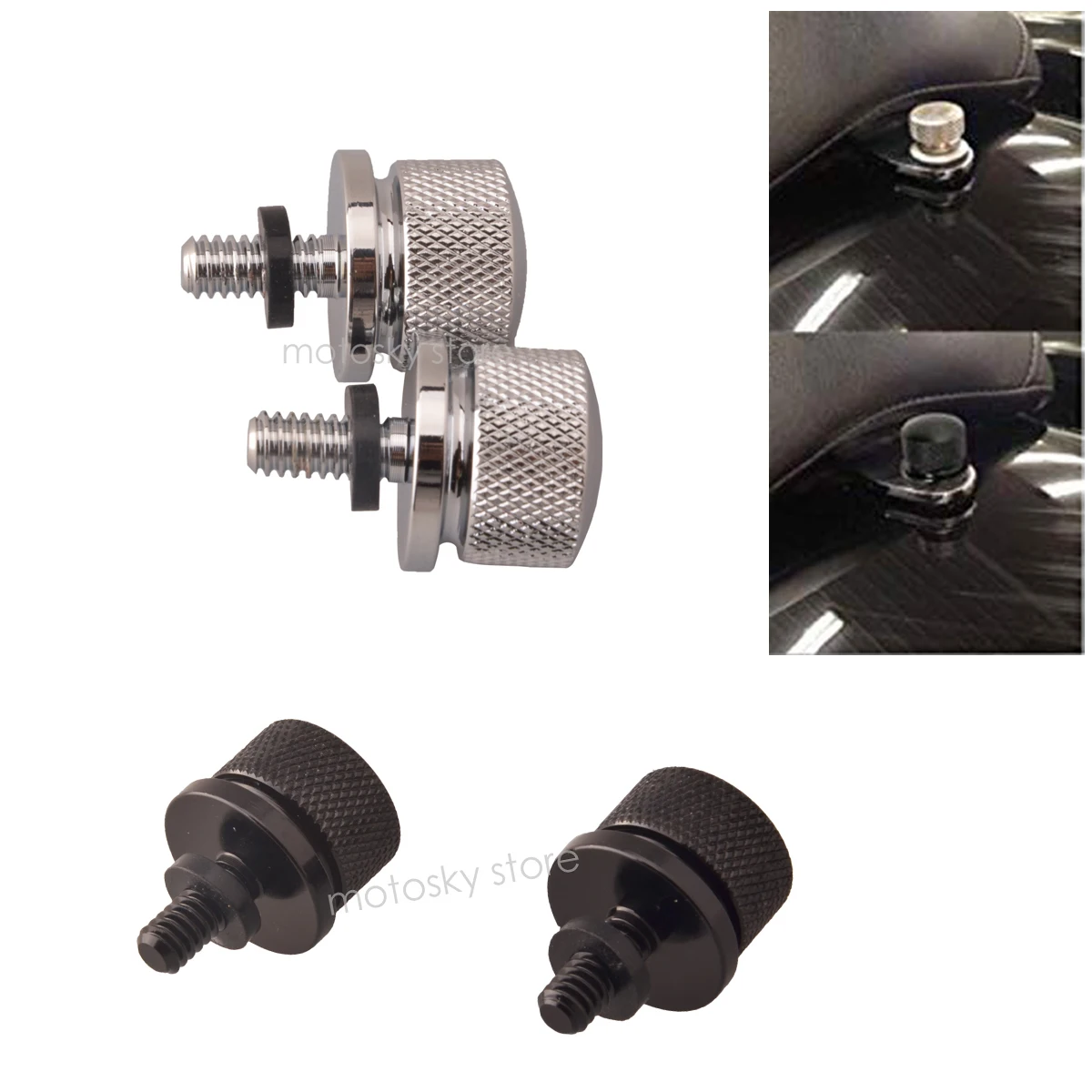 1/4" 6mm Aluminium Alloy Motorcycle Seat Mount Bolt Screw Cap Rear