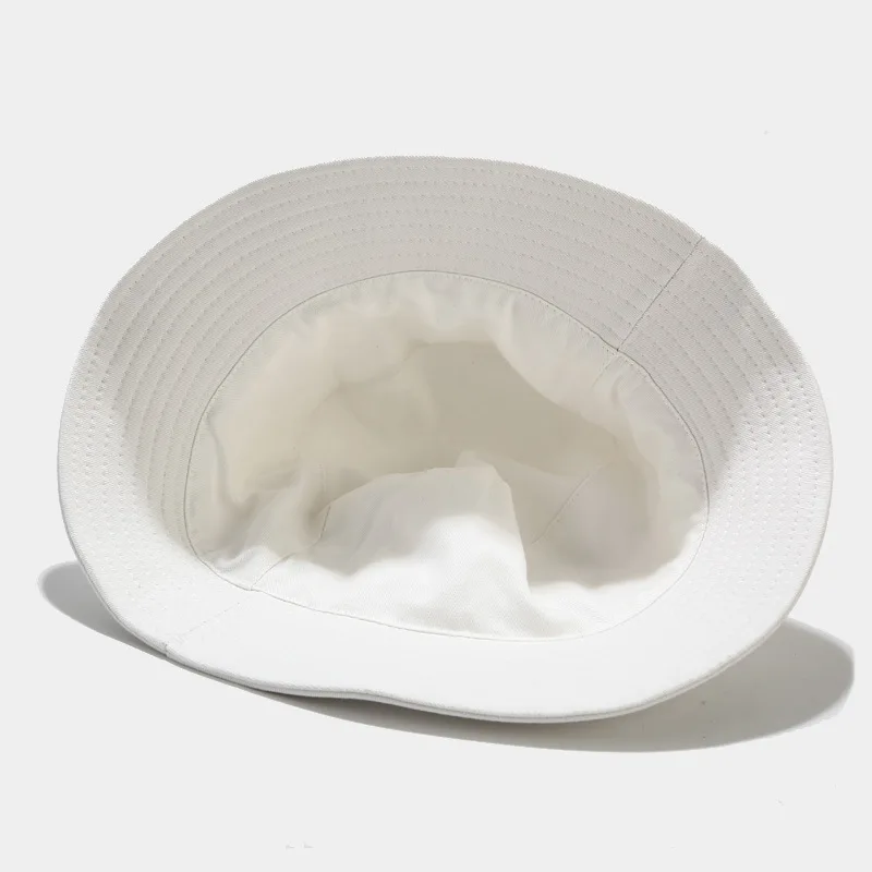 Oloey Summer White Double-sided Simple Bucket Hat Women Solid Flat Big Brim Casual Men's Beach Sun Hat Soft Shade Fisherman Hats