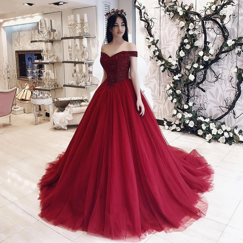 Vestido de festa бордовое вечернее платье Тюль с открытыми плечами шлейф мусульманские Вечерние платья Формальные Вечерние платья