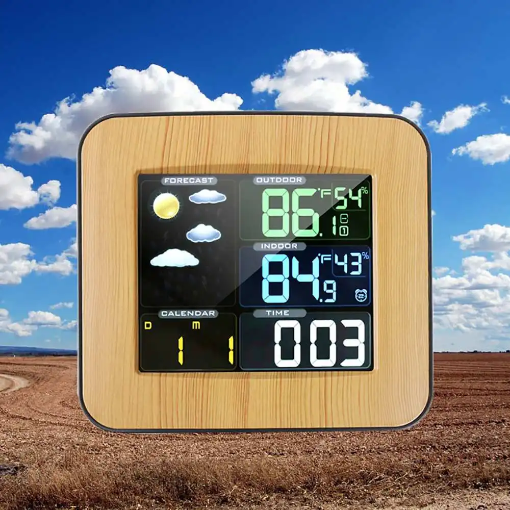 

Weather Station Indoor Outdoor Digital Thermometer Hygrometer Wireless Sensor Forecast Temperature Watch Wall Desk Alarm Clock