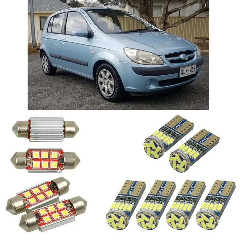 Внутренние светодиодные автомобильные фонари для hyundai getz tb хэтчбек лампы для автомобилей номерной знак свет 6 шт