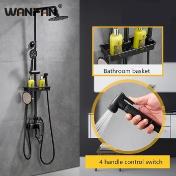 

Bathroom Rainfall Shower Faucet Set Bathtub Single Handle Tap With Hand Sprayer Shower Set Waterfall Wall Mounted Mixer Taps