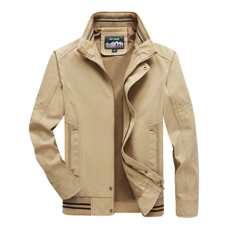 

MEN'S Coat 2019 Spring And Autumn Stand Collar Jacket Men's Middle-aged Pure Cotton Washing Clothes Fashion Casual Mature Daddy