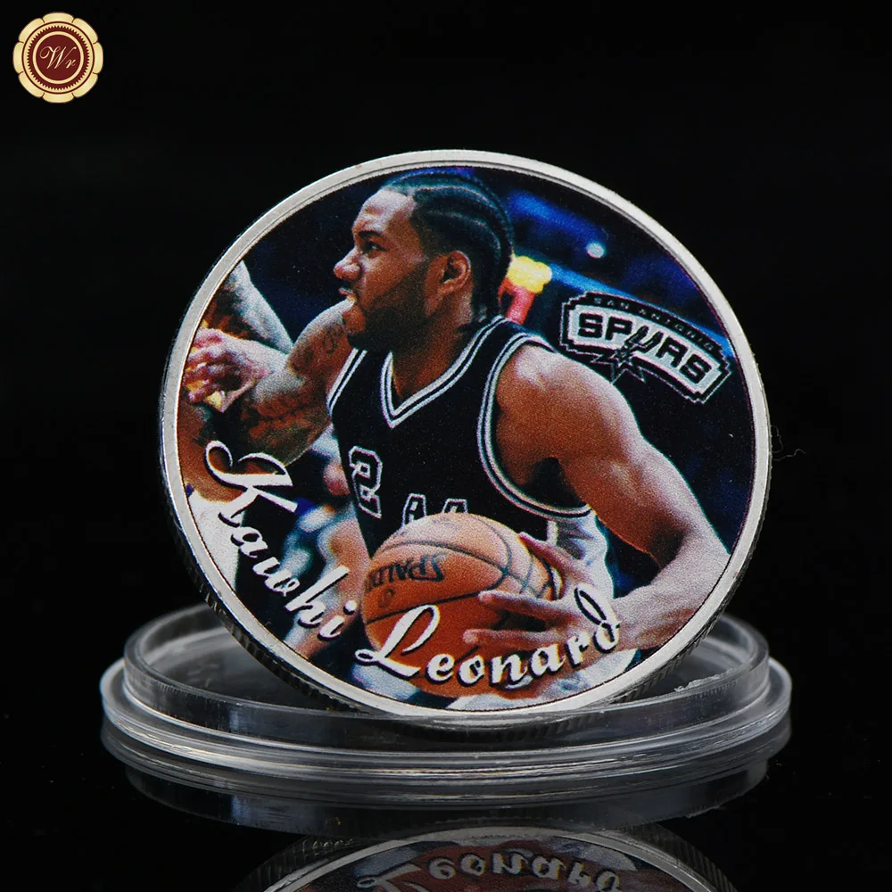 Kawhi Leonard WR качество 999 Посеребренная баскетбольная серия монета домашний декор Кевин Дюрант баскетболист Challenge МОНЕТА для рождественских подарков - Цвет: Kawhi Leonard
