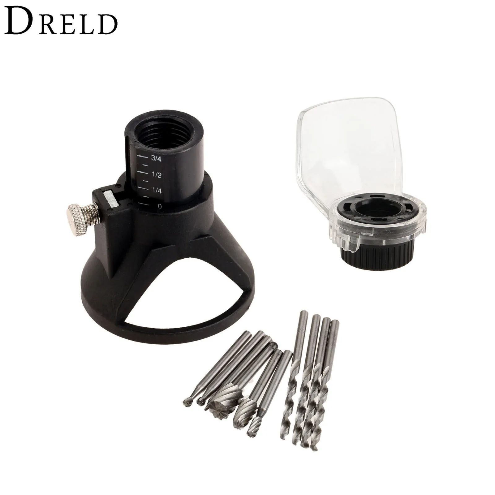 Dremel аксессуары Специальный локатор для дрели шлифовальный станок роторный инструмент+ 6 шт. HSS деревообрабатывающие заусенцы+ 4 шт. Сверло HSS+ Защитная крышка